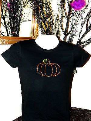 Halloween Fall Rhinestone Pumpkin Short Sleeve T-Shirt Choose Black,White women/misses/plus Rhinestone Pumpkin, Rhinestone Halloween, Custom Rhinestone, Rhinestone Shirts, Fall Yall, Southern Shirts, Happy Fall Y'all, Halloween Fall, Rhinestone Designs