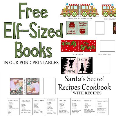 the santa's secret recipe cookbook with free elf - sized books on it