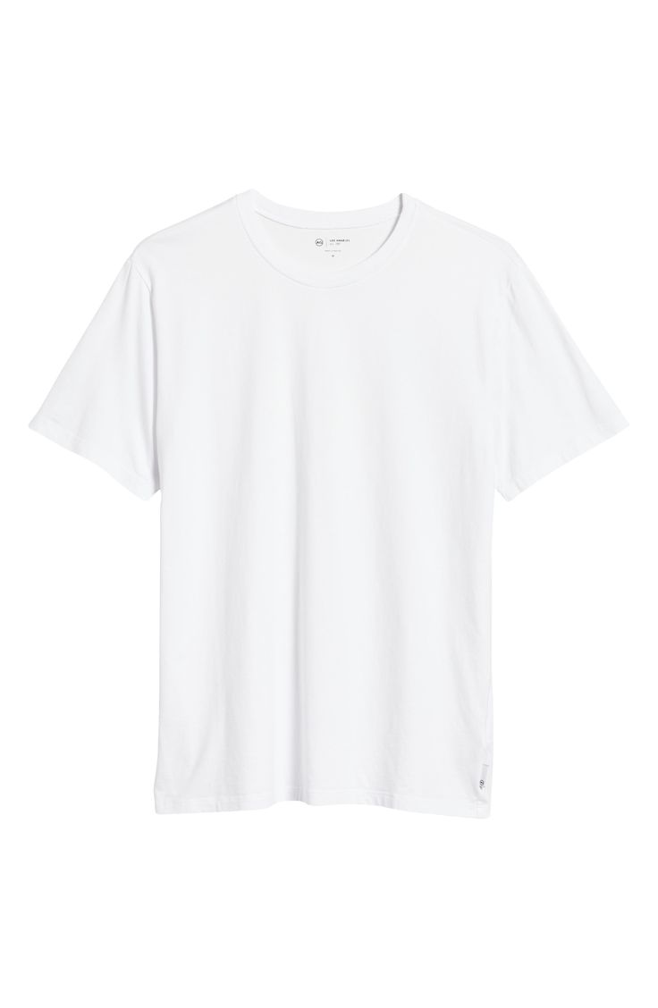 Classic, comfortable and easy to wear, this staple T-shirt looks great on its own and makes an ideal layer when the weather cools. Crewneck Short sleeves 96% cotton, 4% spandex Machine wash, tumble dry Imported White T-shirt For Casual Summer Gatherings, Basic White Crew Neck Tops, Casual Crew Neck Top In Pima Cotton, White Crew Neck Top For Casual Gatherings, White Relaxed Fit Essential Top, Casual Everyday Tops In Pima Cotton, Classic White T-shirt For Casual Wear, Essential Cotton T-shirt For Summer, Pima Cotton Crew Neck Tops For Everyday