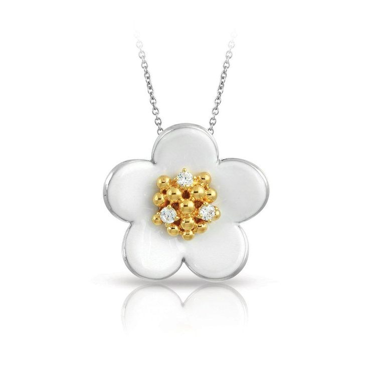 *Chain not included. Click here to view our available chains. Remember sitting in the grass as a youth, hunting for daisies to string together to make fresh flower jewelry? Featuring beautiful sterling silver links and hand-painted Italian enamel daisy buds with yellow gold-plated pollen and pave-set stones, the Daisy Chain Collection will always be in bloom. The perfect gift for a childhood friend, mentor, daughter, or even for your own inner child. Description: Hand-painted white Italian ename White Fine Jewelry With Flower Charm, Fine Jewelry With White Flower Charm, White Fine Jewelry Necklaces With Flower Charm, White Flower Charm Necklace Fine Jewelry, White Flower Fine Jewelry Necklace, White Flower Shaped Fine Jewelry Necklace, Fine Jewelry White Flower Necklace, White Hallmarked Flower Pendant Necklace, White Hallmarked Flower Pendant Jewelry