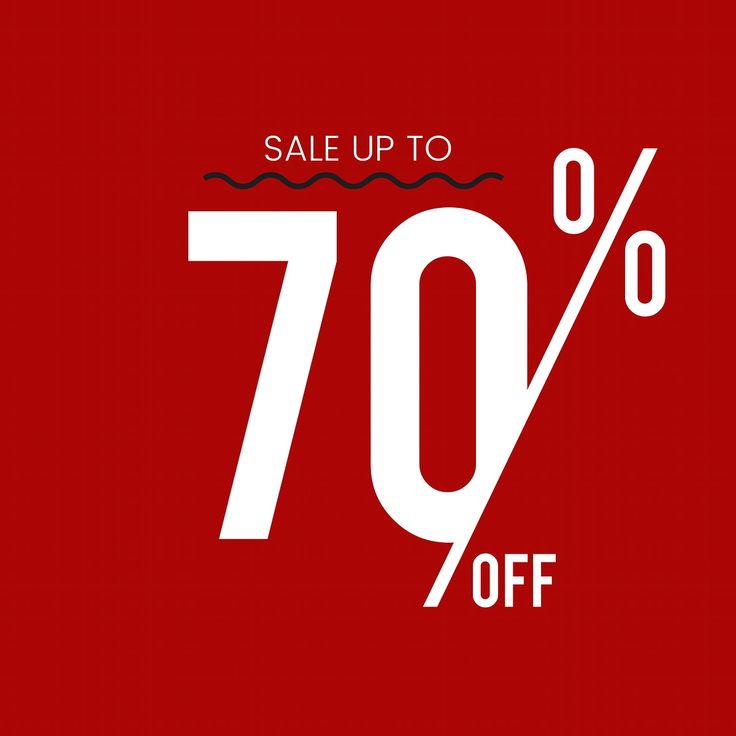 the sale up to 70 % off is now on red background with white lettering and an arrow