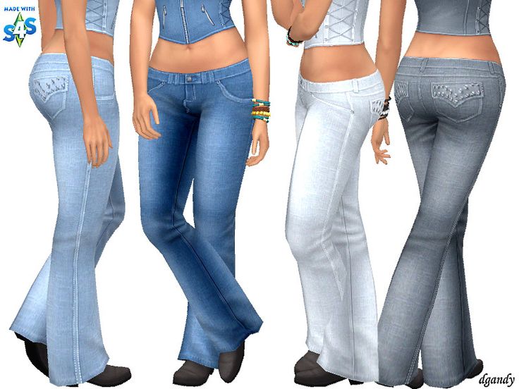 three different types of jeans for the female character in the video game's avatar