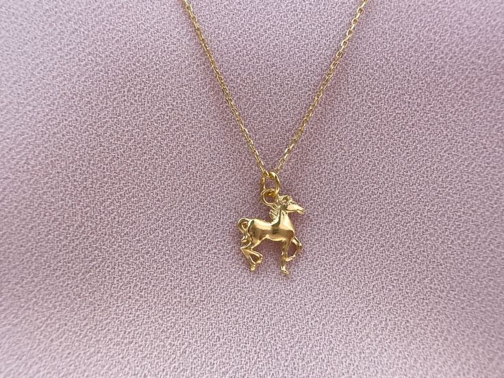 Horse lover pendant on Anchor Chain made of 24k gold plated sterling silver. You can add a message card to your order at the checkout. Each item is beautifully packaged in a branded box, ready for gift giving. Our jewellery is designed to make You feel unique. Create Your style with pieces from our collection. Chain length 40 cm Pendant size 12x14,5 mam Items are handmade and may have slight variations between the same items. Caring tips: * Remove your jewellery before bathing, swimming or exerc Gold Jewelry Birthday Gift With Gift Box, Gold Necklaces With Delicate Chain For Gifts, Gold Jewelry For Birthday Gift With Gift Box, Gold Necklace With Delicate Chain For Gift, Yellow Gold Necklace With Delicate Chain As Gift, Yellow Gold Charm Necklace With Adjustable Chain As Gift, Gold Necklace With Adjustable Chain As Gift, Gold Pendant Jewelry For Gift, Gold Sterling Silver Charm Necklace Gift For Her