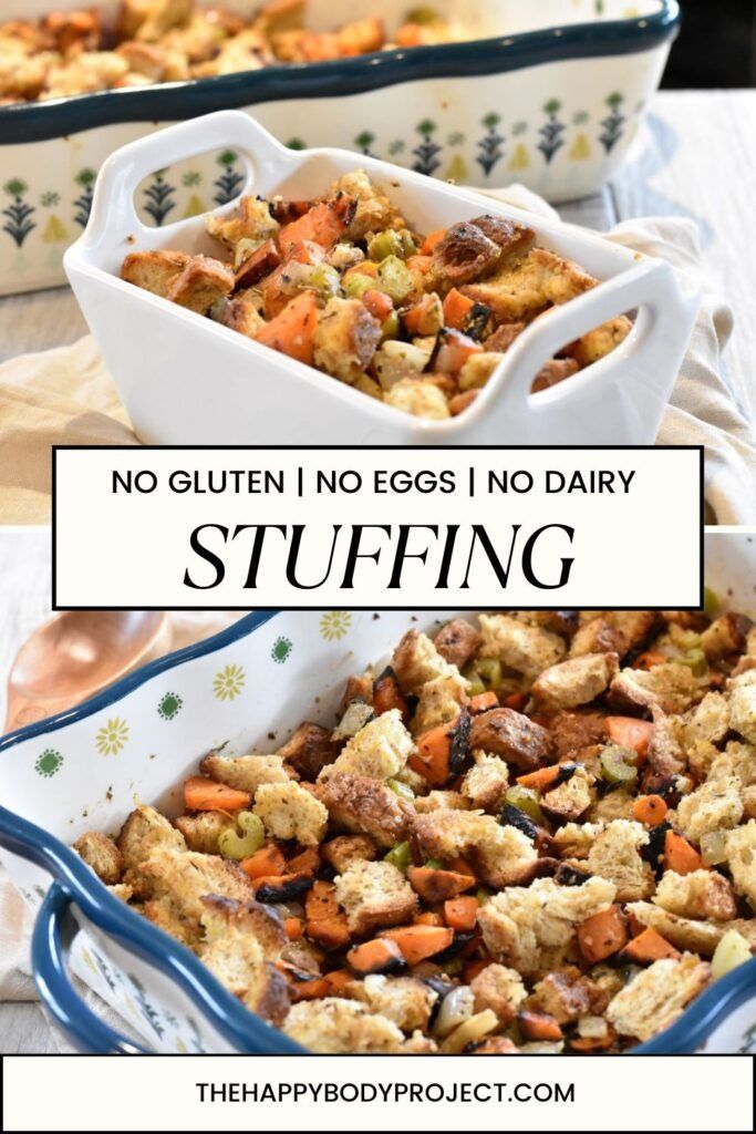 no gluten, no eggs in dairy stuffing is the perfect way to use up leftovers