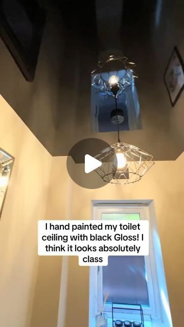 the ceiling is painted white with black glossi and it looks absolutely classy