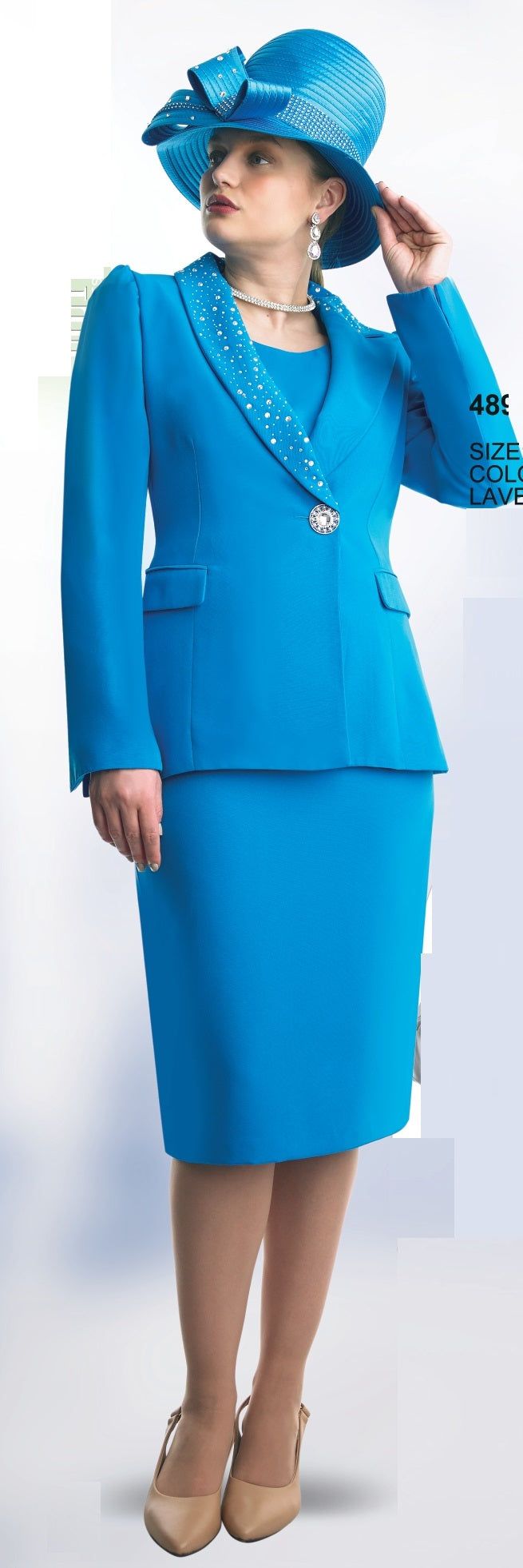 Lily and Taylor 4891 3 piece French Crepe Skirt Suit Colors: Fuchsia, Lavender, Turquoise, White Sizes: 4, 6, 8, 10, 12, 14, 16, 18, 20, 22, 24 Matching Hat Available H118 Fuchsia H310 White H1011 Turquoise Call (469)571-3647 or email DivasDenFashion@gmail.com to purchase hat Turquoise Fitted Long Sleeve Sets, Suit Colors, French Crepes, Crepe Skirt, Crepe Skirts, Matching Hat, Skirt Suit, 3 Piece, Lavender