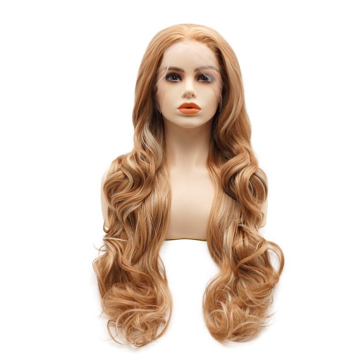 PRICES MAY VARY. Synthetic Lace Front Curly Long 26inch Blonde Brown Mix Wig 150% heavy density realistic wig No tangle no shedding, smooth high quality wig All photos are taken by ourselves and actual wig, exactly same as pictures shown.  Length: 26inch same length as pictures shown.   Color: Blonde Brown Mix, same color as pictures shown.   Hair density: 150% heavy density   Material: Heat resistant fiber, you can use heat on it to restyle.   Cap: The wigs is medium average size with adjustabl Wig Wavy, High Quality Wigs, Cosplay Tips, Red Ombre, Purple Ombre, Brown To Blonde, Hair Density, Honey Blonde, Wig Accessories