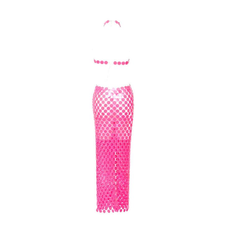 Pink metal sequin maxi dress. Size is adjustable by metal chains. Bust: 27,56”-37,40” Waist: 25,59”-31,50” Summer Chainmail Dress, Summer Floor-length Dress With Contrast Sequin, Summer Floor-length Sequin Dress, Summer Party Maxi Dress With Sequins, Summer Sequined Maxi Dress For Night Out, Spring Club Maxi Dress, Floor-length, Summer Night Out Sequin Floor-length Dress, Glamorous Club Maxi Dress, Floor-length, Summer Floor-length Sequin Dress For Night Out