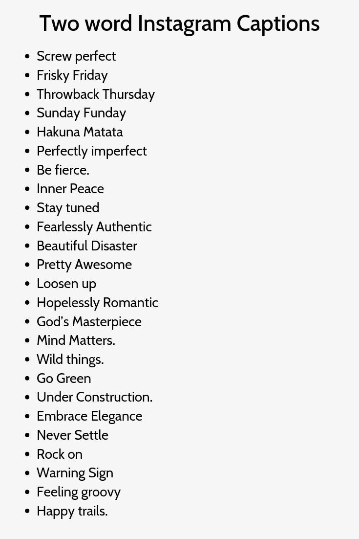 two word instagram captions