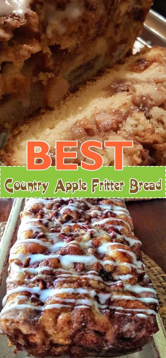 the best country apple fritter bread recipe is in this collage, and it's easy to make