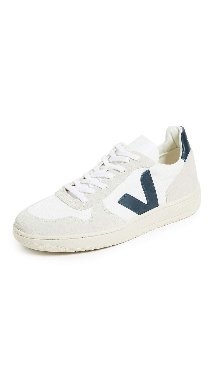 PRICES MAY VARY. Fabric: Basket weave Rubber sole Suede trim Lace-up at top Low tops Casual Tennis Shoes, Veja V 10, Veja Shoes, Perfect Sneakers, Mens Winter Boots, Veja Sneakers, Fabric Basket, Mesh Sneakers, Winter Sneakers