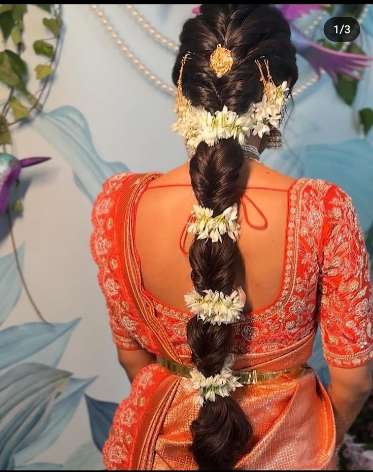 Muhurtham Hairdo South Indian, Wedding South Indian Hairstyles, Bridal Hair South Indian, South Indian Bridesmaid Hairstyle, Hairstyles For Seemantham, Kerala Wedding Hairstyles Hindus, Wedding Hairstyles Fishtail, Sreemantham Hairstyle, South Indian Engagement Hairstyles