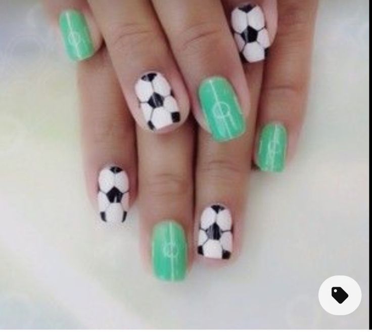 Soccer Fingernails, Soccer Nails Design Sports, Football Gel Nails, Soccer Nail Art, Short Sporty Nails, Soccer Nails Design, England Nails, Football Nails Design, Sporty Nails