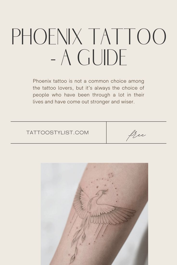 the back of a woman's arm with tattoos on it and an image of a bird