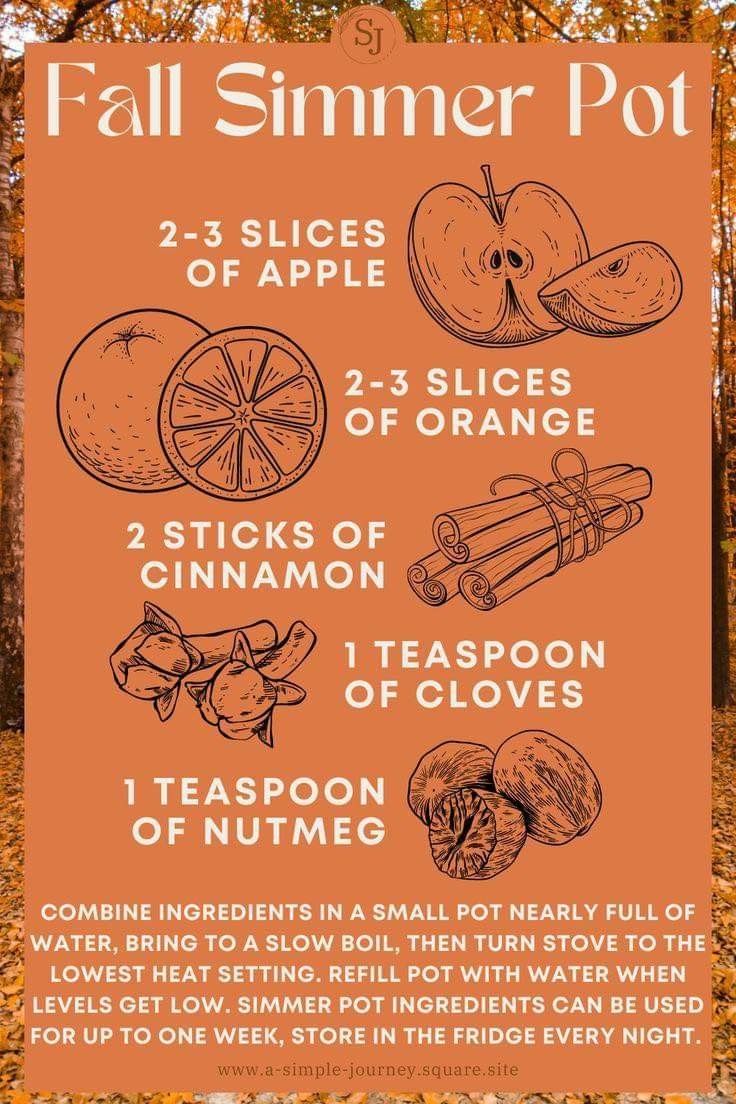 an orange fall poster with the instructions to make it look like apples and cinnamons