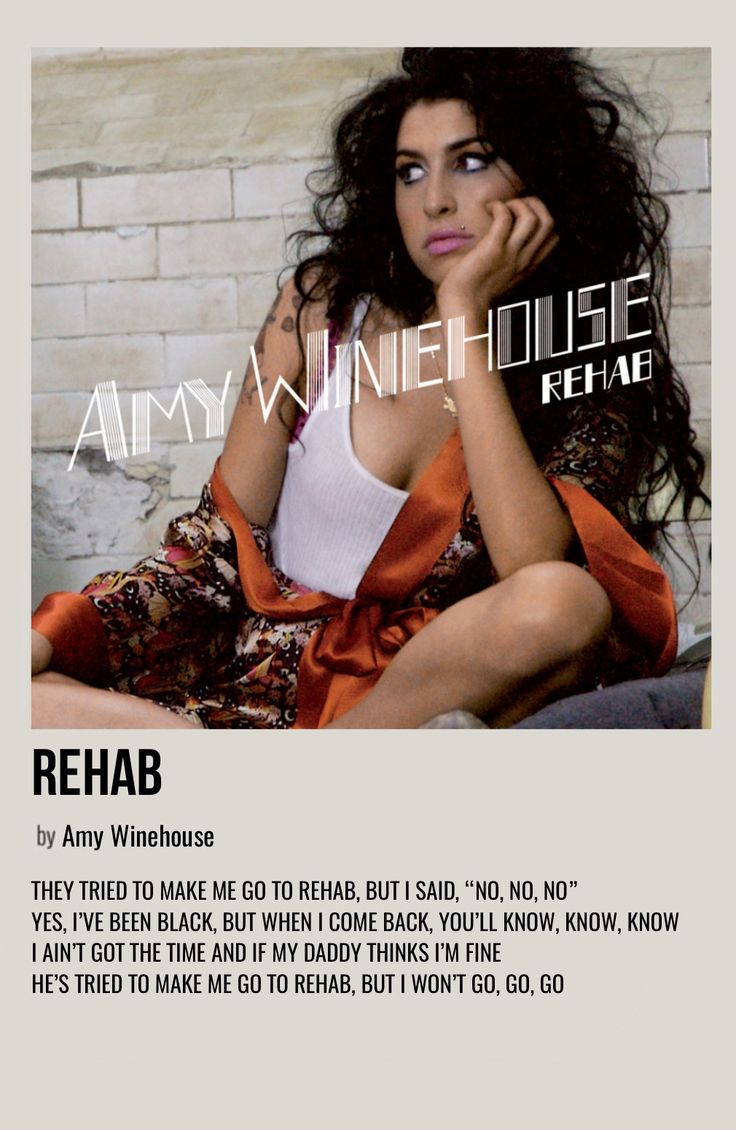 an ad for the release of her new single, rehab by army winehouse