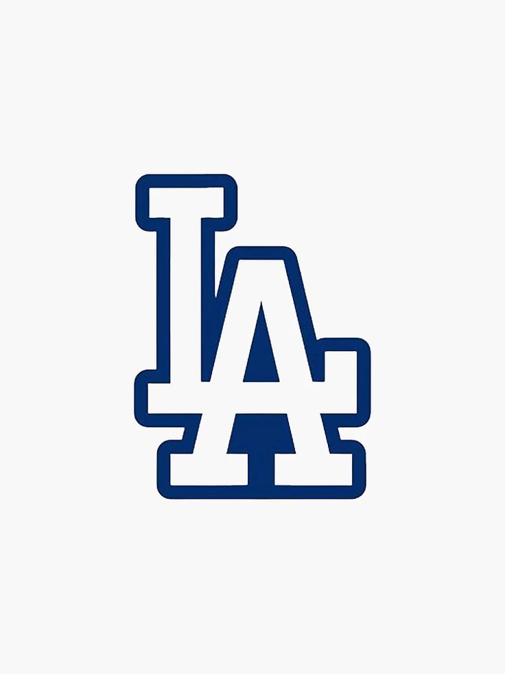 the los angeles dodgers logo is shown in blue and white, with an i on it