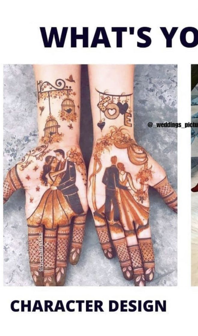 two hands with henna designs on them and the words what's your?