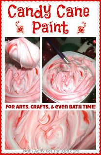 candy cane paint for arts, crafts and even bath time with text overlaying the image