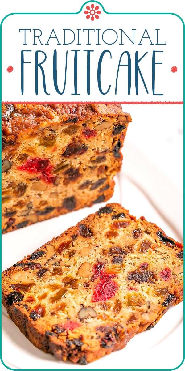 the cover of traditional fruitcake on a plate