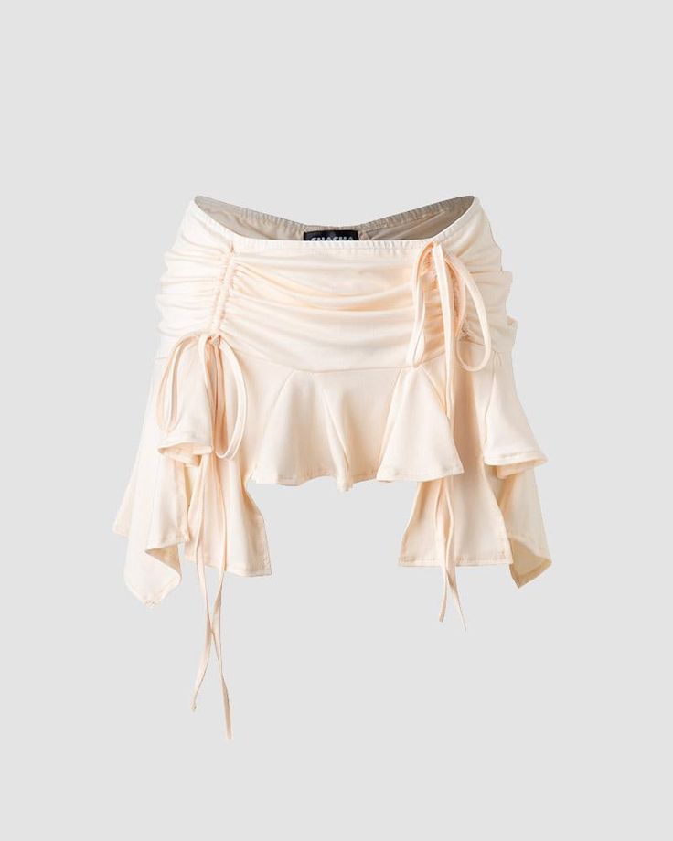 Details: Ruffled asymmetrical short skirtSkirt Length: ShortMaterials: 95% Polyester + 5% Spandex Silk Ruffle Skirt, Wireless Outfits, Battle Outfits, Bts Butterfly, Short Ruffle Skirt, Ruffles Skirt, Festival Clothes, Concert Fit, Better Things