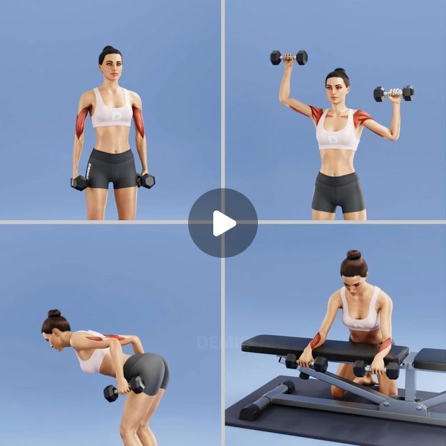 the woman is doing exercises on her bench