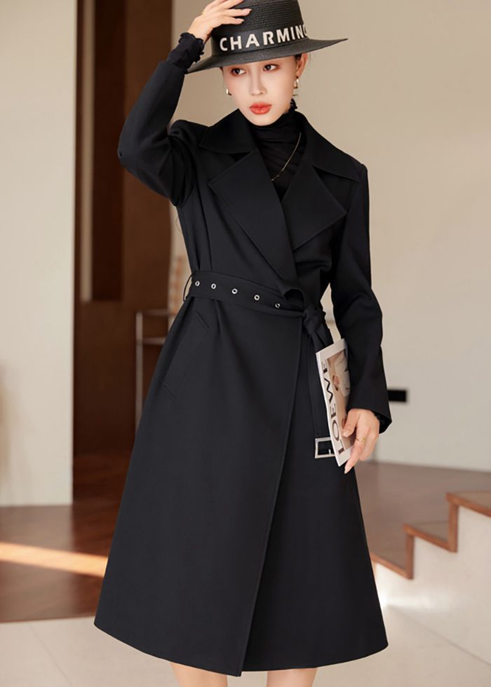 This stylish belted trench coat will make any woman look classic and elegant. Crafted from premium materials, it is designed to offer protection from the elements in an exclusive, tasteful way. Its adjustable belt ensures you'll always look your best. Long sleeves Notched collar Detachable belt Lined Polyester Machine wash, tumble dry Women's trench coat Item #311181 Size info XS=US2=UK6=EU32 S=US4-6=UK8-10=EU34-36 M=US8-10=UK12-14=EU38-40 ★★ It would be helpful if you provided your height and w Office Outerwear Long Coat With Self Belt, Black Long Sleeve Outerwear With Belt, Office Long Coat With Belted Cuffs, Belted Outerwear For Office, Belted Outerwear For Office In Solid Color, Spring Outerwear With Belt, Black Belted Outerwear For Fall, Winter Workwear Outerwear With Belt Detail, Black Winter Outerwear With Self Belt