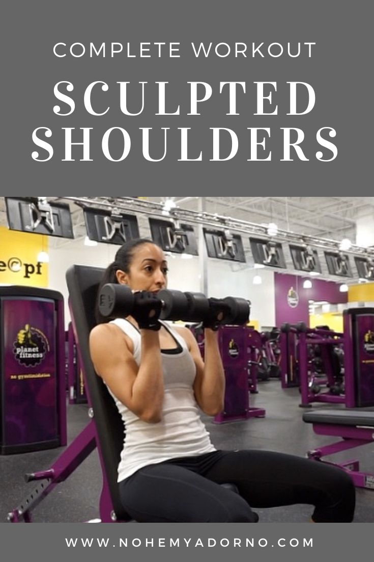 a woman sitting on a bench holding a pair of gym equipment with the words, complete workout