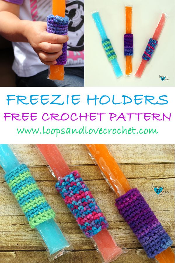 the free crochet holder is an easy project for kids to make and use