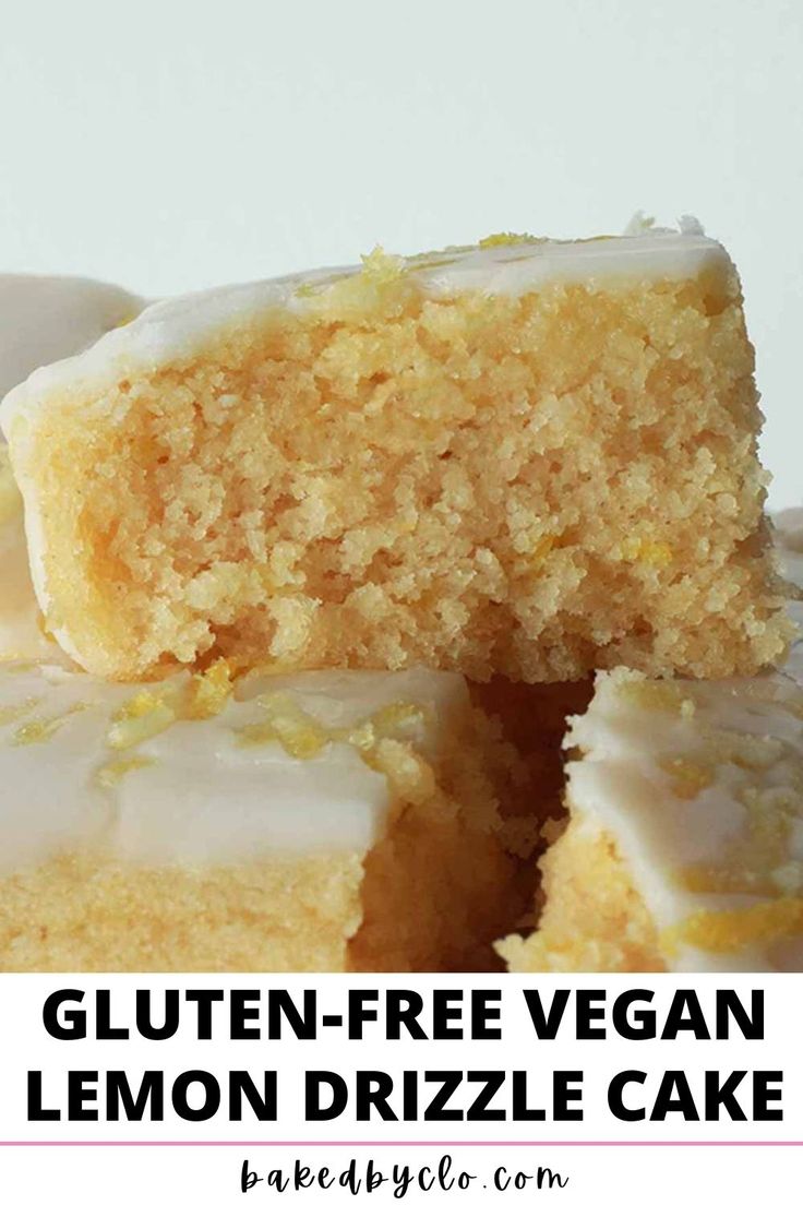 gluten - free vegan lemon drizzle cake