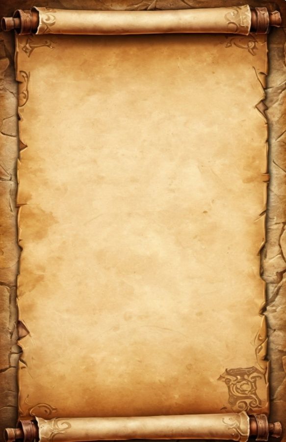 an old parchment paper with scroll and scrolls on the edges is shown in this image