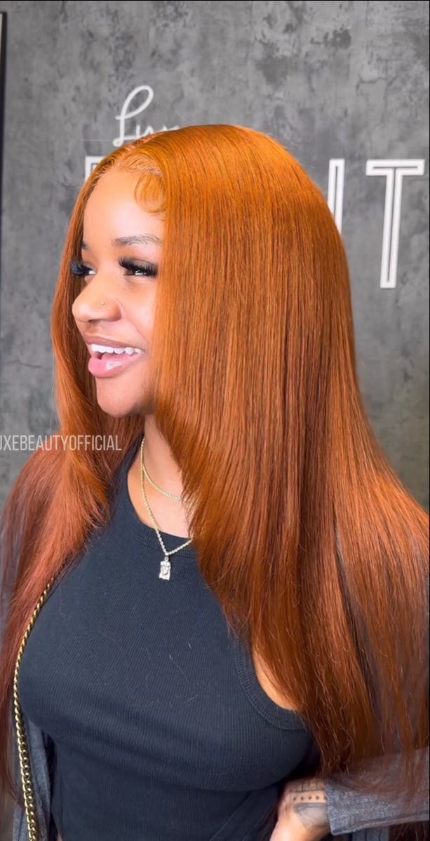 Ginger Wig Layers, Sew In Hairstyles Ginger, Ginger Sew In Weave Black Women, Ginger Leave Out Sew In, Ginger Sew In Weave With Leave Out, Ginger Sew In Weave, Ginger Sew In, Baddie Inspiration, Black Hair Magazine