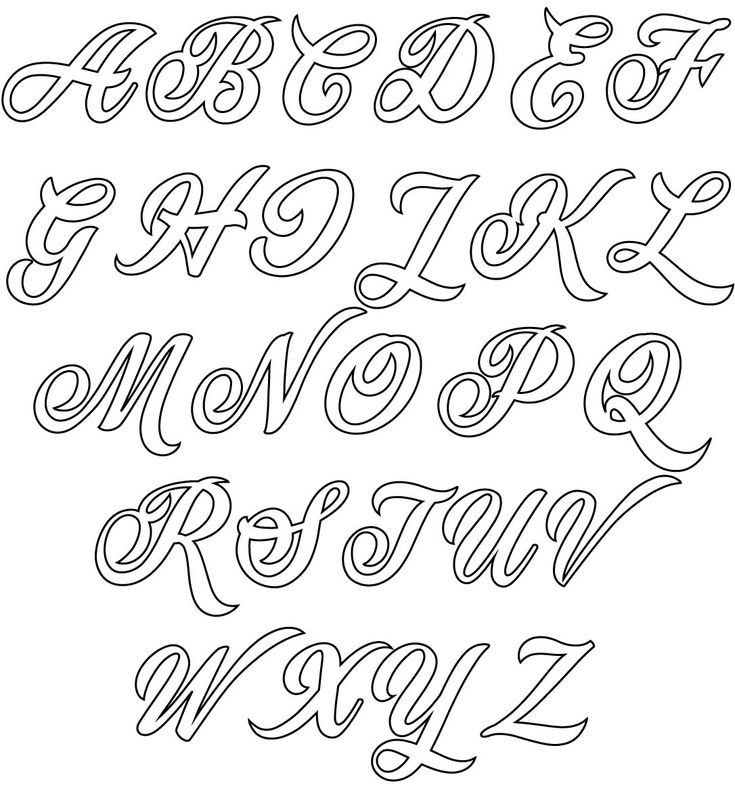 the upper and lower letters are outlined in black ink