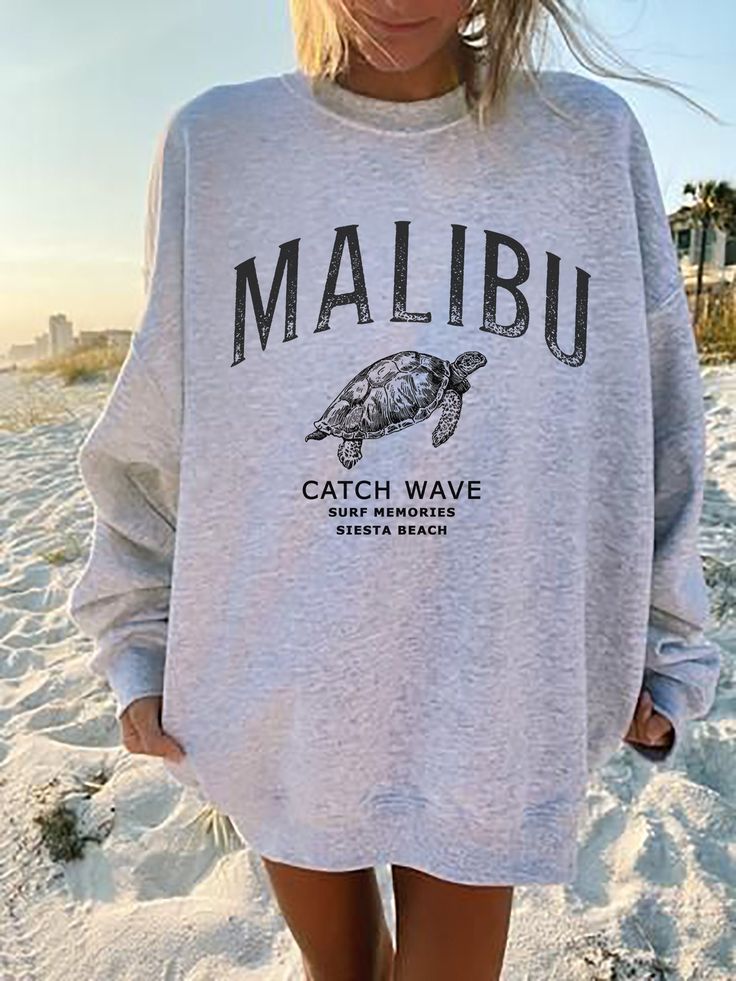 This Malibu Siesta beach oversized sweatshirt is super soft and cozy. Great sweater to lounge around, run errands, or walk your dog. ABOUT THIS SHIRT SIZE UP for OVERSIZED BOYFRIEND STYLE like at photos. PLEASE look size chart ∙ Shirt is UNISEX and runs slightly large for ladies (size up for a loose boyfriend style, size down for a more fitted style) ∙ 50% cotton, 50% polyester blend fabric ∙ Colors may vary based on your monitor or screen display CARE INSTRUCTIONS ∙ Machine wash inside out in c Malibu Shirt, Vsco Shirts, Sweatshirt Preppy, Adrette Outfits, California Sweatshirt, Sweatshirt Y2k, Hoodies Aesthetic, Trendy Crewneck, Beach Sweatshirt