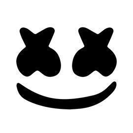 a black and white smiley face with two eyes