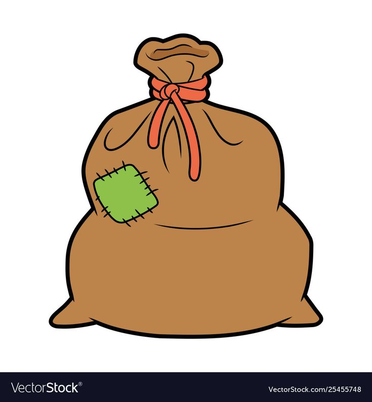 a brown bag with a green patch in it