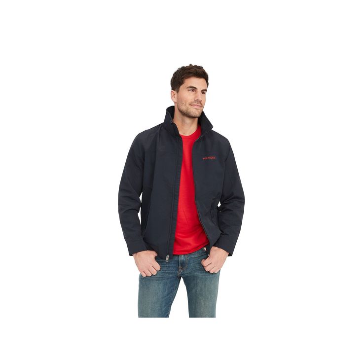 Whether on deck or simply on in-between days, this Men's Tommy Hilfiger TH Regatta Jacket is your sporty solution to inclement weather. Whether on deck or simply on in-between days, this Men's Tommy Hilfiger TH Regatta Jacket is your sporty solution to inclement weather. FEATURES Water resistant Lightweight Attached hood Ribbed hem Long sleeve 2 exterior pocketsFABRIC & CARE 55% Recycled Nylon, 45% Nylon Machine wash Imported Color: Navy. Gender: male. Age Group: adult. Casual Long Sleeve Weatherproof Sport Coat, Casual Long Weatherproof Sport Coat, Casual Weatherproof Sport Coat, Casual Weatherproof Long Sleeve Track Jacket, Casual Long Sleeve Weatherproof Track Jacket, Casual Weatherproof Track Jacket For Sports, Casual Weatherproof Sport Coat For Outdoor Activities, Casual Weatherproof Sport Coat For Outdoor, Casual Cotton Tommy Hilfiger Outerwear