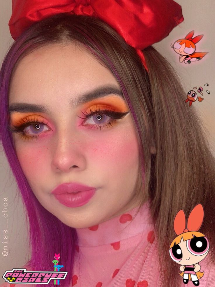 Powerpuff Makeup, Powerpuff Girls Makeup, Disney Eye, Blossom Costumes, Disney Eye Makeup, Girl Eye Makeup, Disney Eyes, Halloween Eye Makeup, Makeup Challenges