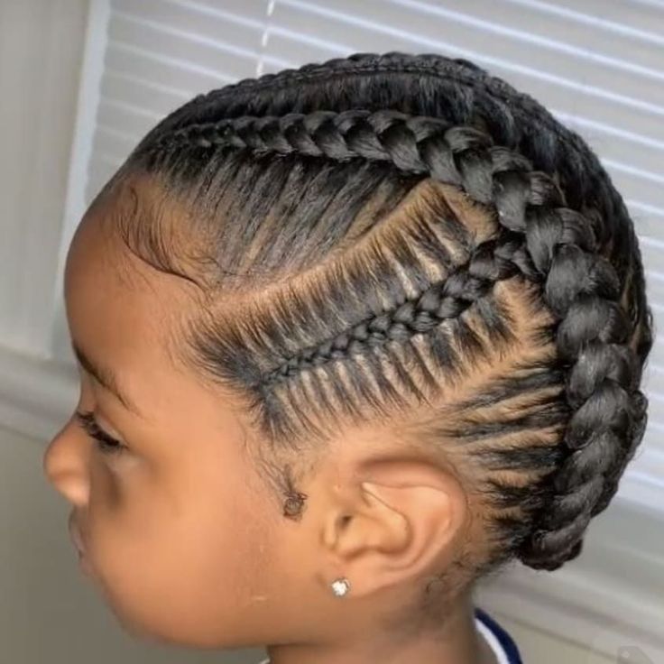 4,696 Likes, 35 Comments - #kidshairstyles #kidsbraids (@browngirlshair) on Instagram: “📷@Tag Source  💜BROWN GIRLS HAIR CARE AVAILABLE  . . . . . . . . . #browngirlshair #cutekidsbraids…” Adult Natural Hairstyles For Black Women, Simple Braids With Beads, Gymnastics Hairstyles For Black Hair, Cornrow Hairstyles For Black Girls Kids, Black Baby Braids Hairstyles, Kiddie Braid Styles, Toddler Girl Cornrow Hairstyles, Cute Natural Hairstyles For Black Kids, Kid Cornrow Styles