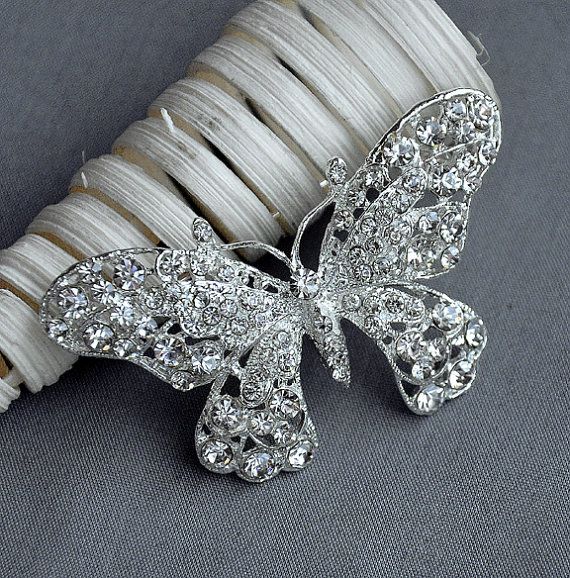 Rhinestone Brooch Crystal Butterfly Bridal Brooch Bouquet Wedding Cake Decoration Hair Comb Cinderel Cinderella Room, Butterfly Stuff, Handicraft Ideas, Butterfly Jewellery, Butterfly Hair Accessories, Bridal Brooch, Butterfly Costume, Bridal Brooch Bouquet, Bouquet Brooch