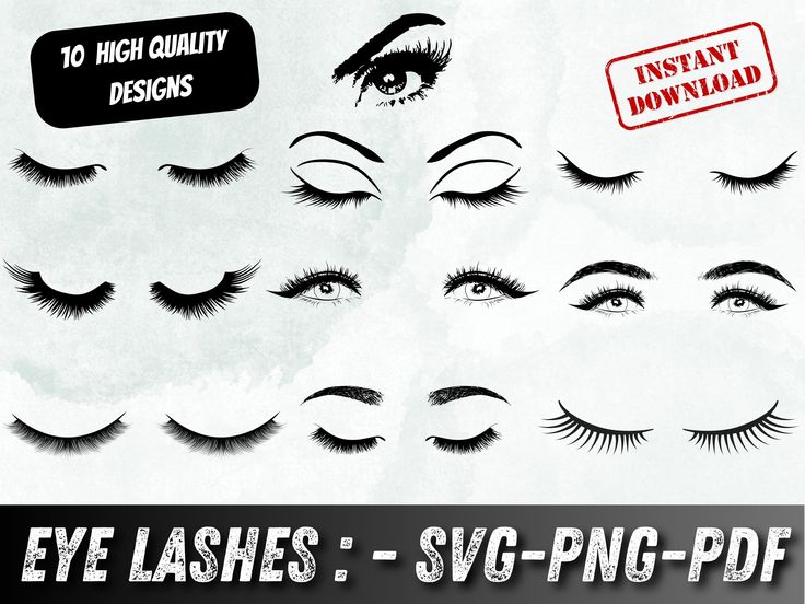 eye lashes svg - png - df files for use in design projects