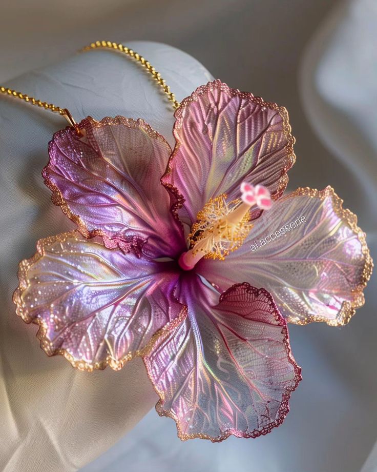 #fashion #accessories #necklace #earrings #hairaccessories #cute #midjourney #aiartwork #aiart #hibiscus #flower #aicommunity #productdesign Flowers In Fashion, Hibiscus Accessories, Hibiscus Earrings, Flower Clothes, Flower Pearl Necklace, Flower Styling, Tropical Accessories, Flowers Accessories, Flowers Fashion