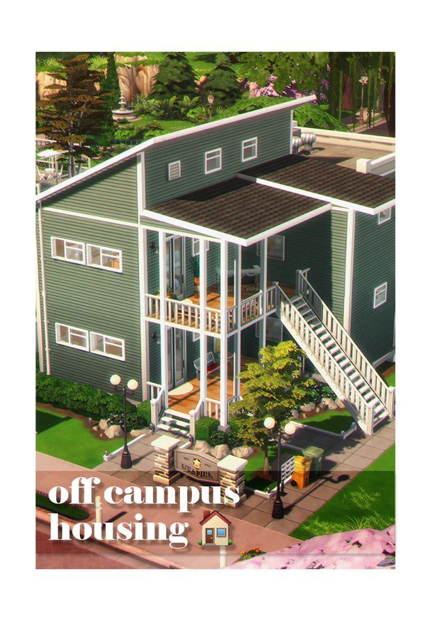 an aerial view of a house with the words off campus hoisting on it