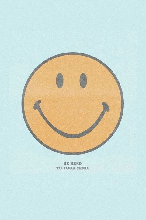 a yellow smiley face with the words be kind to your mind