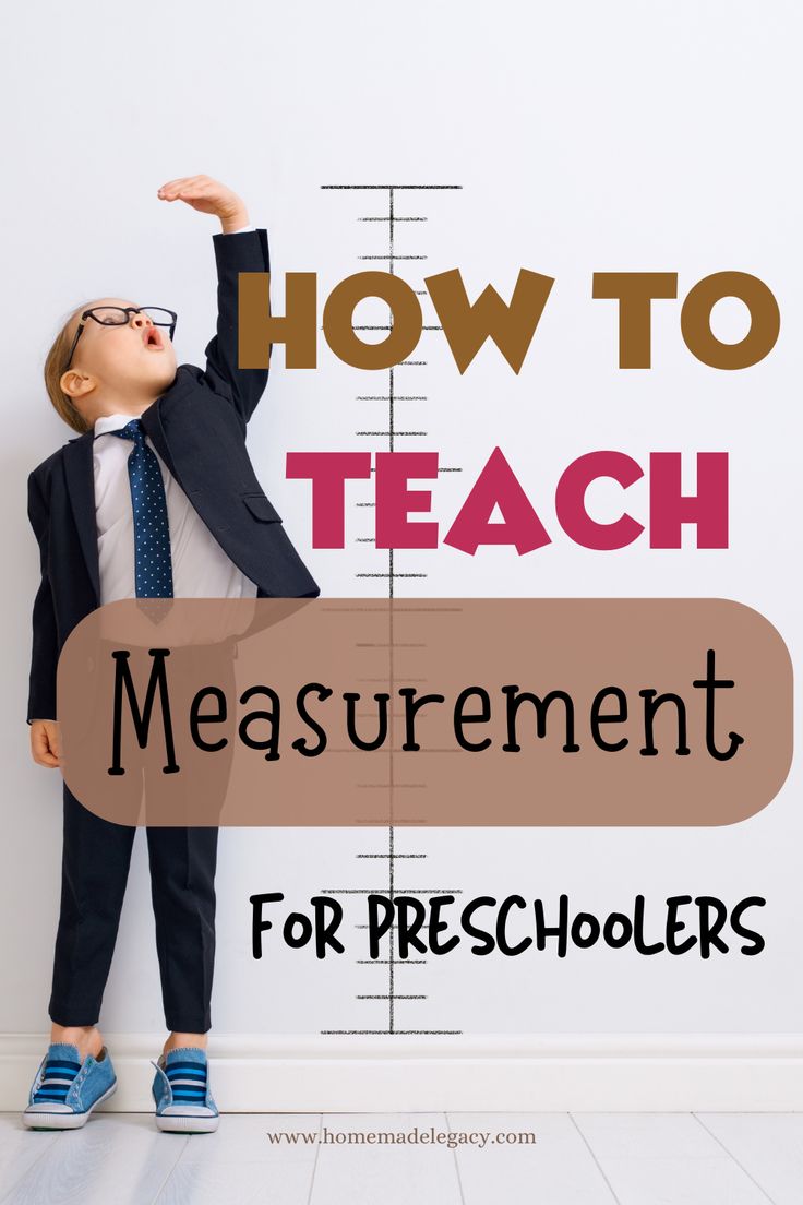 a boy in a suit and tie standing next to a ruler with the words how to teach measurement for preschoolers