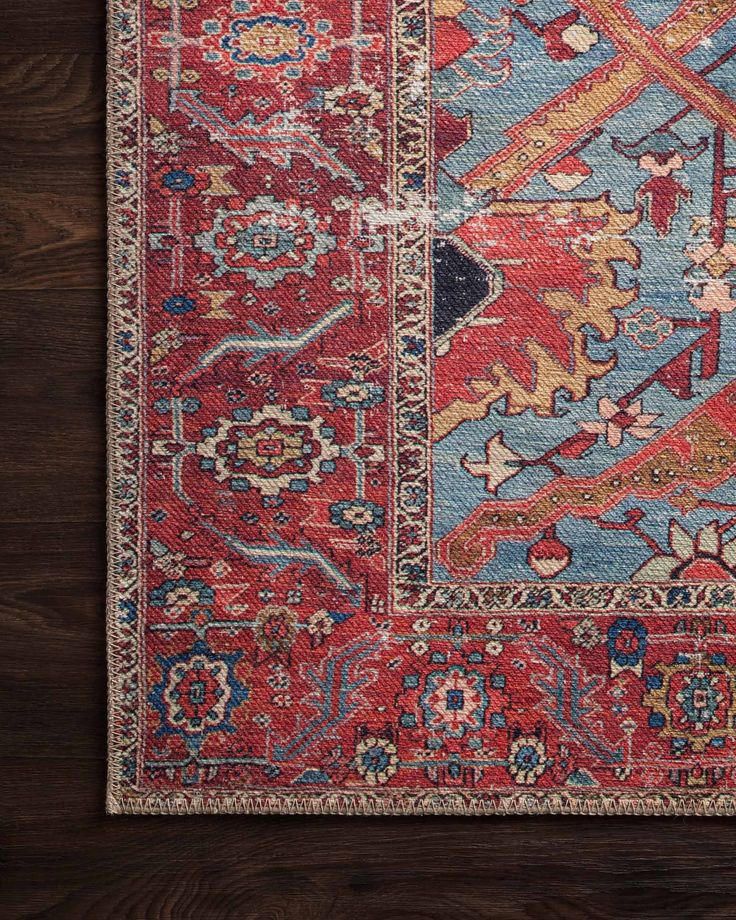 Loloi II Traditional Polyester Power Loomed Rug in Blue, Red (LQ-10)Timeless and classic, the Loren Collection offers vintage hand-knotted looks at an affordable price. Created in Turkey using the most advanced rug-making technology, these printed designs provide a textured effect by portraying every single individual knot on a soft polyester base.Product CareClean spills immediately by blotting with a clean sponge or cloth. Vacuum carefully without beater bar. Professional cleaning recommended. Design Hacks, Home Renovation Ideas, Beautiful Rugs, Artisan Rugs, Loloi Rugs, Up House, Rug Direct, Rug Ideas, Primary Bedroom