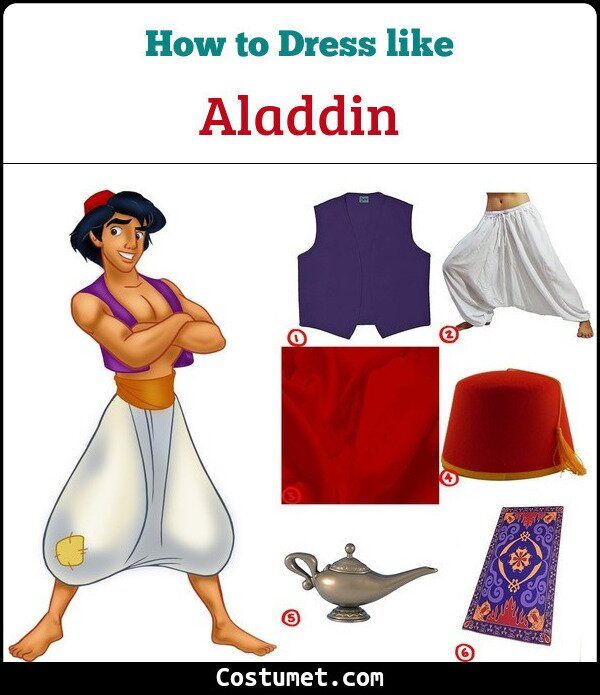 an image of how to dress like alaadn from the princess and the frog