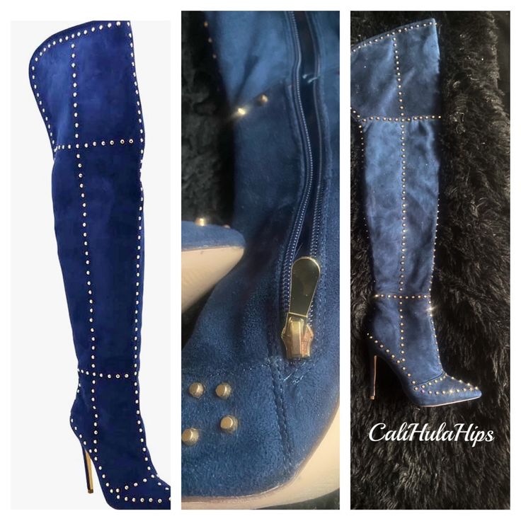 Be The Style Envy Of Any Event In These Stylish Stunner Boots! Vujkliy Brand. Dark Navy Blue. Heel Approximately 4.5”. Man Made Faux Suede Material. Brand New. Trendy Blue Heeled Boots For Fall, Chic Blue Boots For Fall, Chic Blue Heeled Boots For Winter, Chic Fitted Heeled Boots With Studs, Casual Blue Fitted Heeled Boots, Studded Fitted Heeled Boots For Night Out, Fitted Studded Boots For Fall, Fitted Studded Heeled Boots For Night Out, Blue Boots For Fall Night Out