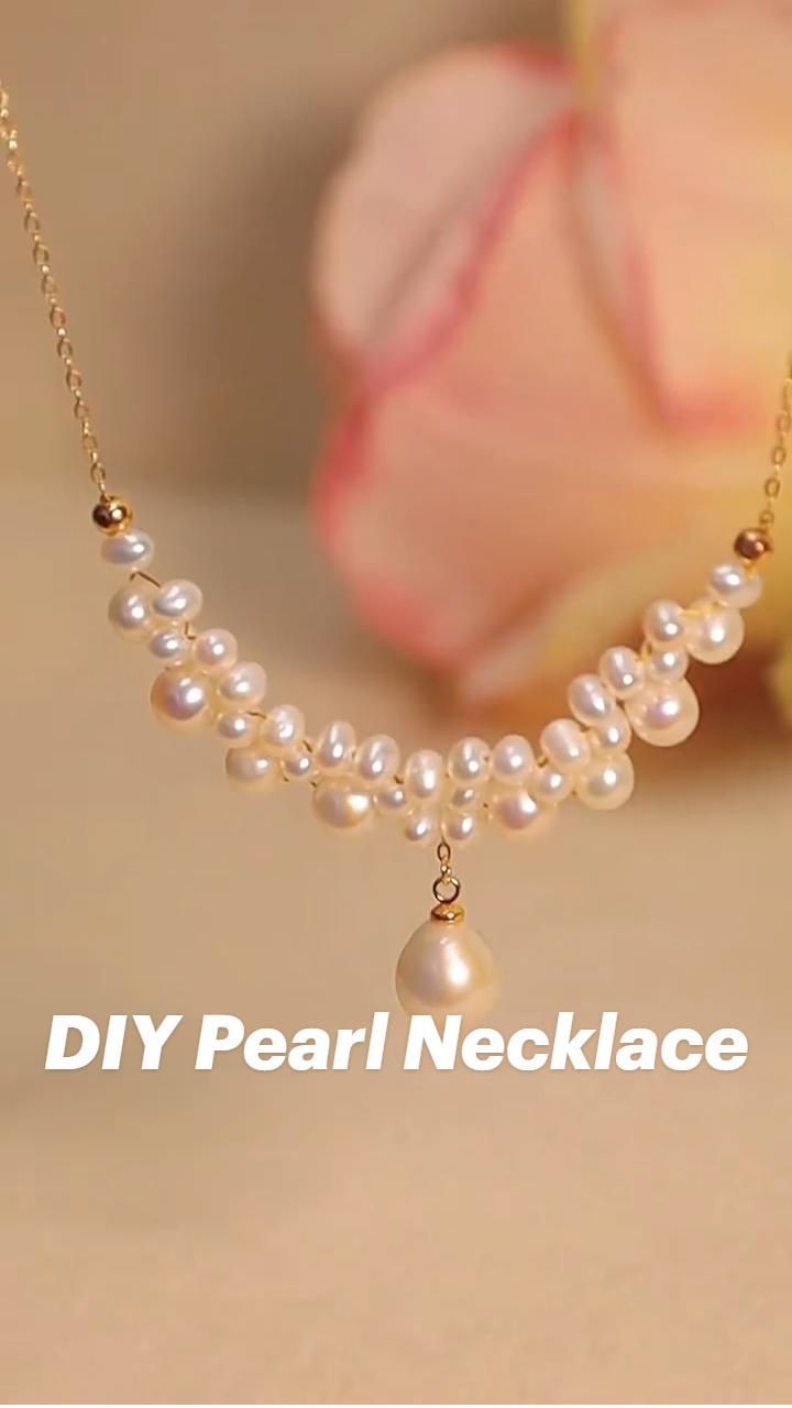 DIY Pearl Necklace💓💖🎀💕 in 2022 | Diy pearl necklace, Bridal jewelry diy, Beaded jewelry diy Fancy Accessories Aesthetic, Jewellery Business Logo Ideas, Handmade Jwellery Idea, Diy Luxury Jewelry, Wire Jewelry Patterns Necklaces, Pearl Bridal Hair Accessories, Handmade Jwellary Unique Design, Handmade Wire Jewelry Necklaces, Acssesories Ideas Handmade Easy