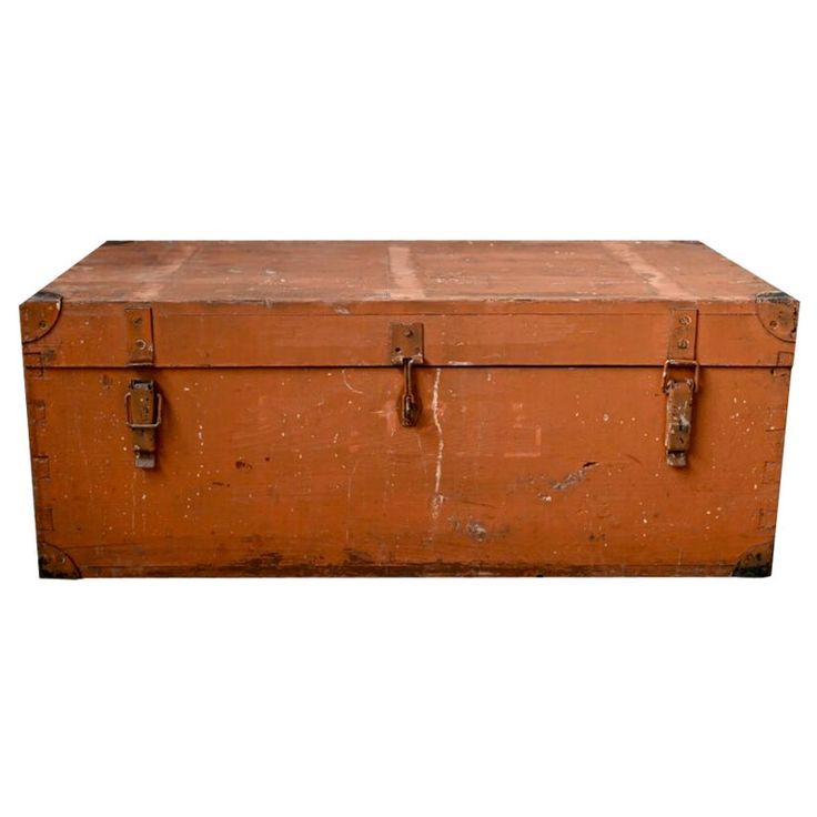 an old wooden trunk is shown on a white background